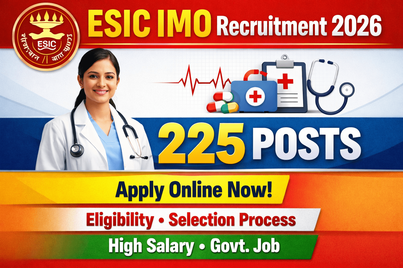 ESIC IMO Recruitment 2026 – 225 Posts